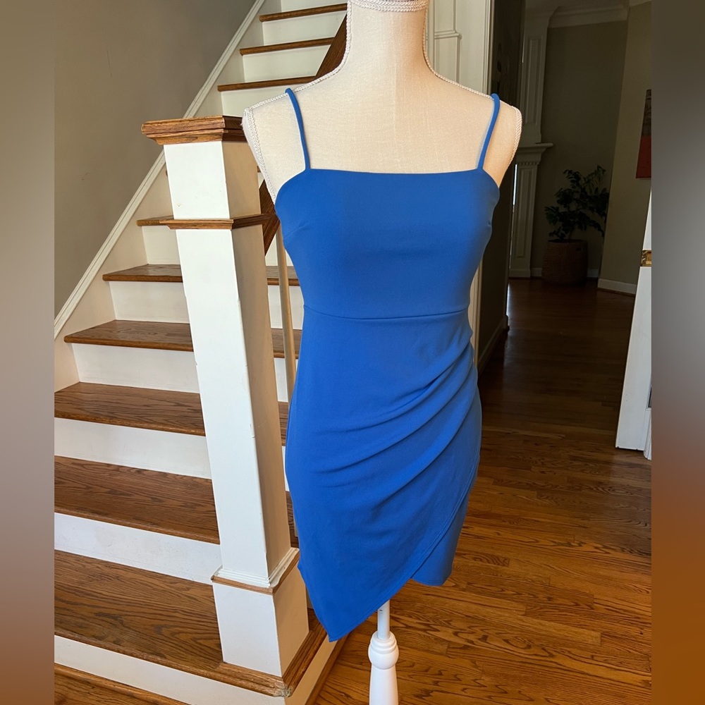 Cobalt blue short tank dress. Size L